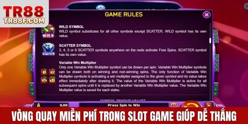 Vòng quay miễn phí trong slot game giúp người chơi dễ thắng